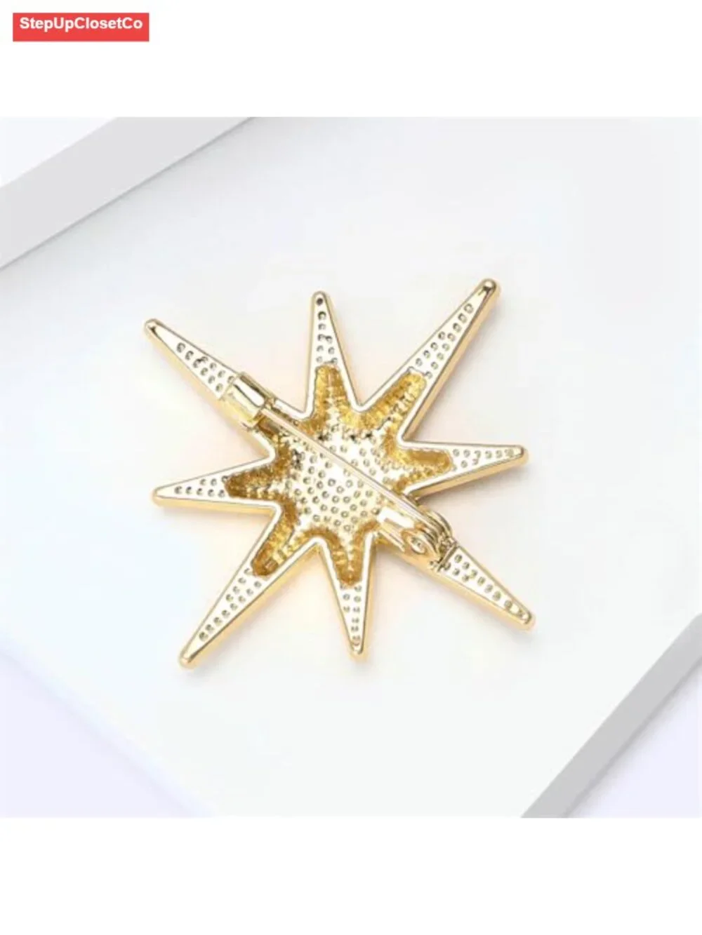 Minimalist Starburst Brooch Pin Fashion Alloy Metal Lapel Hat Bag Suit Accessory